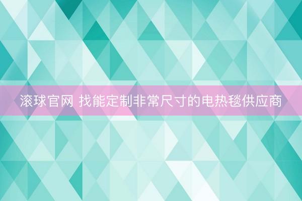 滚球官网 找能定制非常尺寸的电热毯供应商