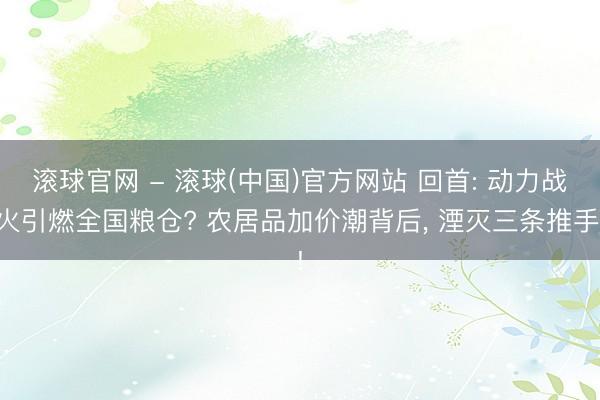 滚球官网 - 滚球(中国)官方网站 回首: 动力战火引燃全国粮仓? 农居品加价潮背后, 湮灭三条推手!