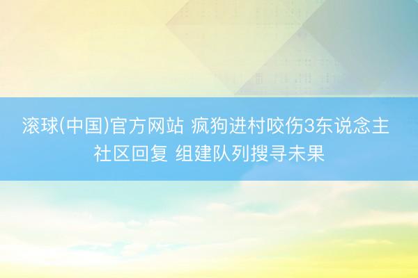 滚球(中国)官方网站 疯狗进村咬伤3东说念主 社区回复 组建队列搜寻未果