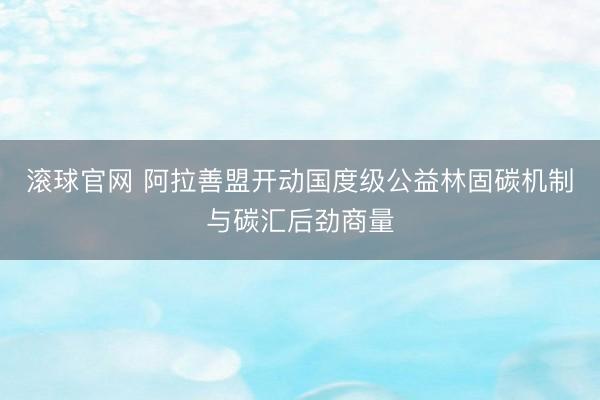 滚球官网 阿拉善盟开动国度级公益林固碳机制与碳汇后劲商量