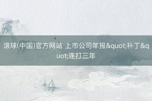 滚球(中国)官方网站 上市公司年报"补丁"连打三年