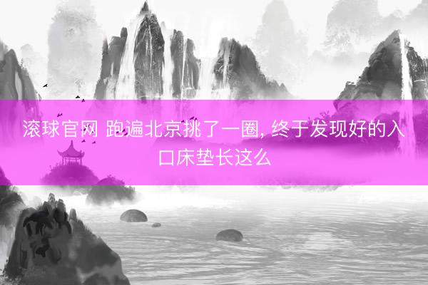 滚球官网 跑遍北京挑了一圈, 终于发现好的入口床垫长这么
