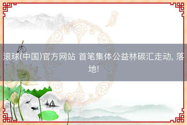 滚球(中国)官方网站 首笔集体公益林碳汇走动, 落地!