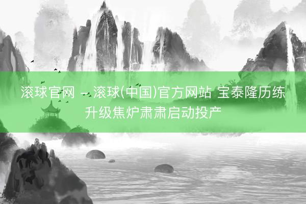 滚球官网 - 滚球(中国)官方网站 宝泰隆历练升级焦炉肃肃启动投产