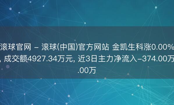 滚球官网 - 滚球(中国)官方网站 金凯生科涨0.00%， 成交额4927.34万元， 近3日主力净流入-374.00万