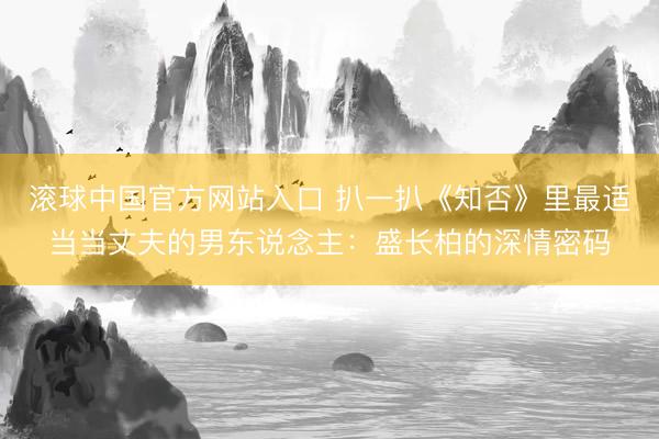 滚球中国官方网站入口 扒一扒《知否》里最适当当丈夫的男东说念主:盛长柏的深情密码