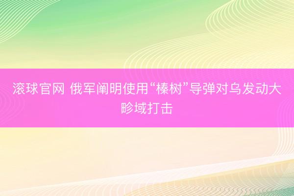 滚球官网 俄军阐明使用“榛树”导弹对乌发动大畛域打击