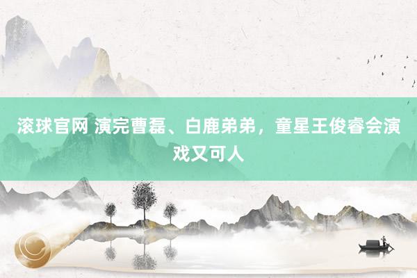 滚球官网 演完曹磊、白鹿弟弟，童星王俊睿会演戏又可人