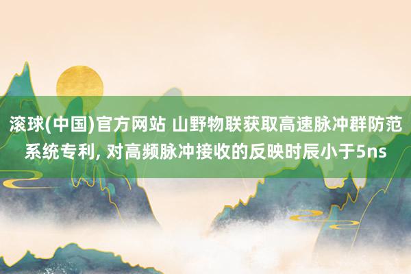 滚球(中国)官方网站 山野物联获取高速脉冲群防范系统专利， 对高频脉冲接收的反映时辰小于5ns