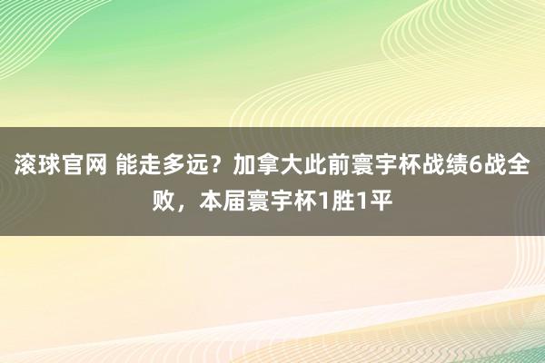 滚球官网 能走多远?加拿大此前寰宇杯战绩6战全败,本届寰宇杯1胜1平